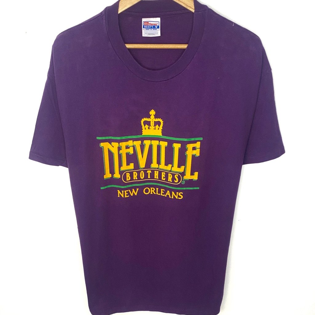 Vintage 90s Neville Brothers New Orleans Mardi Gras Double Sided Concert T Shirt
